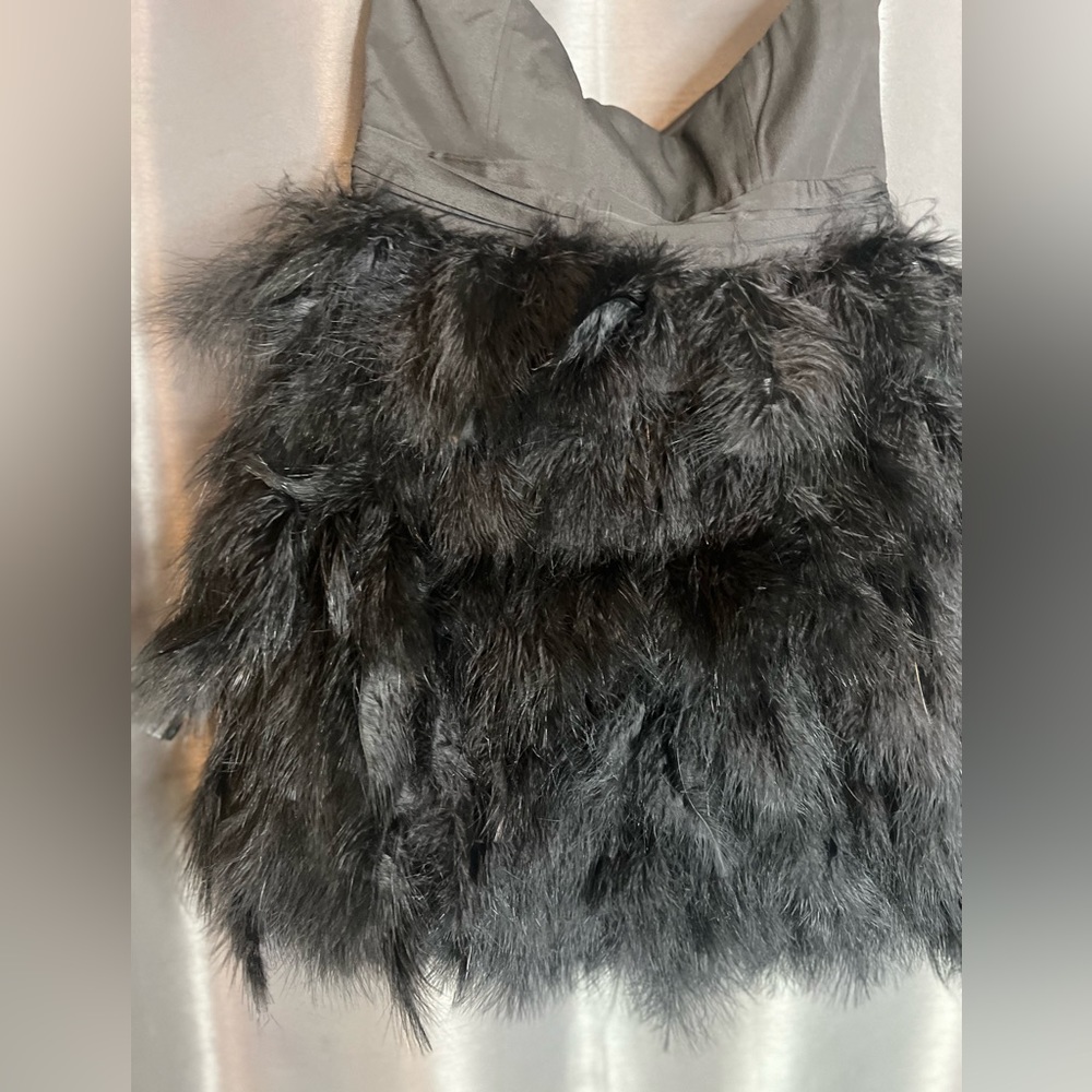 Asos Feather Skirt Strapless Dress - Picture 5 of 7